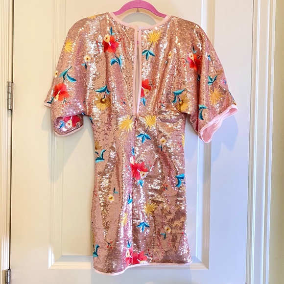 NWOT JELLA Couture floral sequin mini dress - Picture 8 of 14